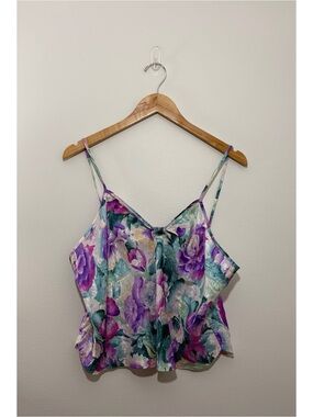 Vintage Inner Most by Sears floral print cropped cami tank top (large)